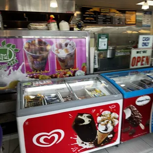 a variety of ice creams