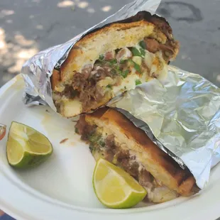 Torta with cabeza meat