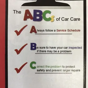 ABC's of Car Care