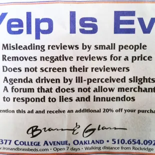 Yelp extortion