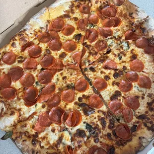 Pepperoni and basil