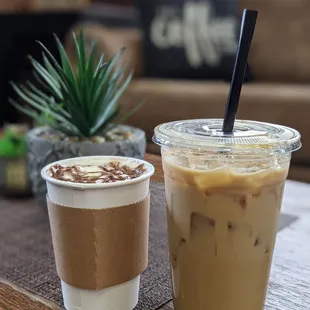 two cups of iced coffee