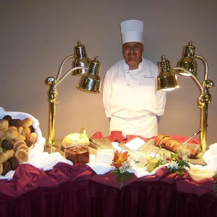 Roast Tenderloin of Beef, wrapped with Bacon and Roast Turkey Breast carved by Chef Francisco...