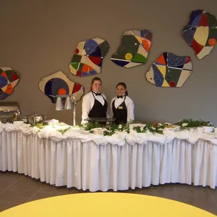 Decorated Buffet provided by Impressions Gourmet Catering with an assortment of delicious Hot and Cold Hors d&apos;oeuvres