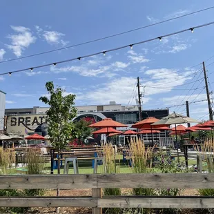 Outdoor beer garden and dining patio