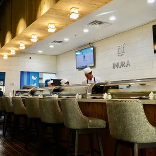 interior, sushi and sashimi