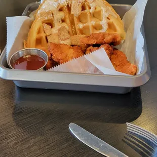 Cinnamon toast crunch chicken and waffles