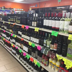 a wide selection of wine