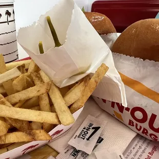 Fries, coffee and two cheeseburgers- the coffee was perfectly brewed.