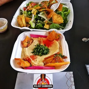 Hummus n Fatoush Salad outstanding Delicious