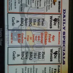 Weekly specials