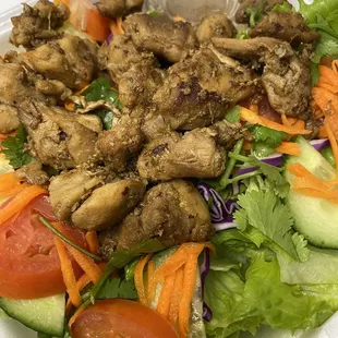 Chicken salad with Vietnamese dressing. Delicious