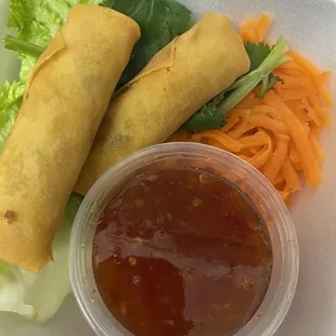 Veggie egg rolls were yummy!