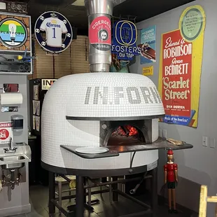 a pizza oven in a restaurant