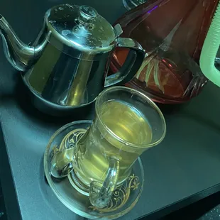 Ginger lemon tea with added saffron and cinnamon