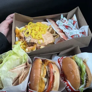 Animal fries and 2 double-doubles and protein double-double