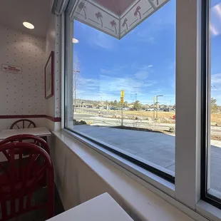Outside view, from my table.  Beautiful day in Castle Rock!