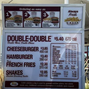 ows a double - double menu