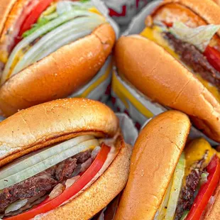 ows a box of hamburgers