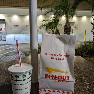 Simple burger + vanilla shake. Had a $5 gift card to use up.