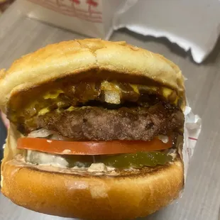 Animal style cheeseburger