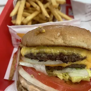 ows cheeseburger and french fries