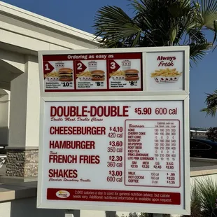 Drive-thru MENU
