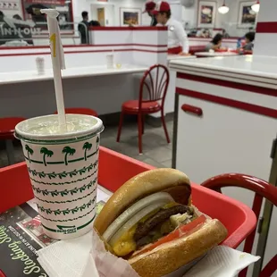 Yes. I am the very first customer. Milk shake and burger with fresh onion. Dig in!