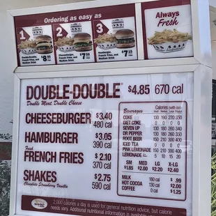 8/9/22 Drive thru menu