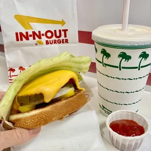 Half protein style grilled cheese, all the toppings! And a vanilla milkshake