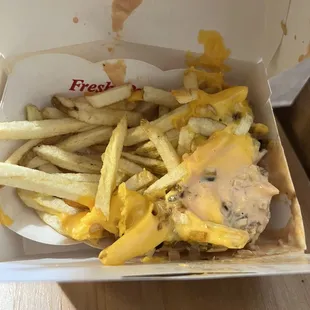 I really wonder if someone return these fries and then they were given to me. Dirty box and look at those fries