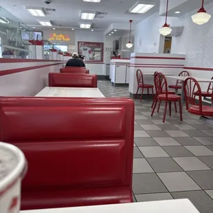 Not busy inside to have dirty floors and tables