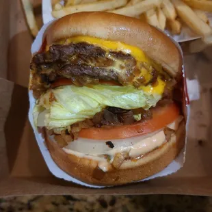 Double Double w/ Double Grilled Onions and Raw
