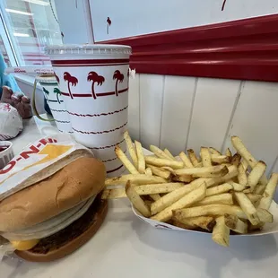 Hamburger, French Fries &amp; choc shake