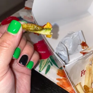 Green fry matches my nails