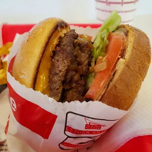 Double Double ($5.30) Animal Style, no pickles