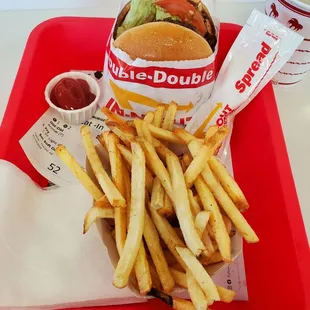 Fries lite-well ($2.15), and some accompaniments.