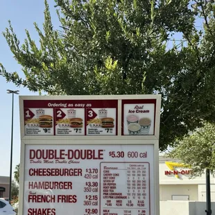 Drive thru menu