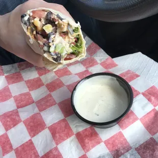 Southwestern Wrap with ranch on the side