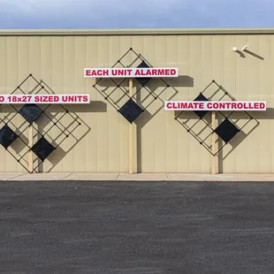 Each unit is alarmed, we have a variety of sizes, and we also have climate controlled units.