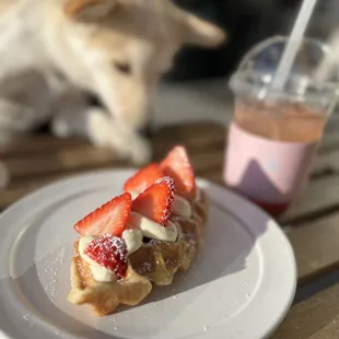 Strawberry and Cream croffle