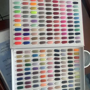 Nail color samples for pedis
