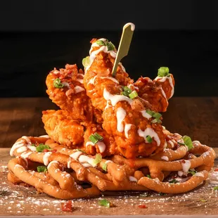 Mighty Chicken &amp; Waffle Funnel Cake