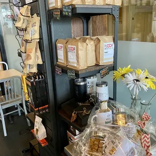 Coffee beans and merch!