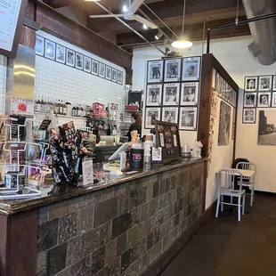 the counter and the bar