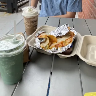 Quesadilla, planet earth matcha