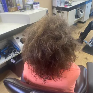 Before (my daughter was not able to maintain her curly hair)