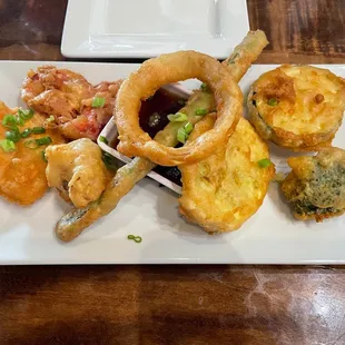 a plate of fried food
