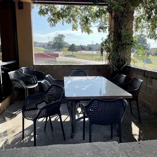 Private outside seating area to reserve