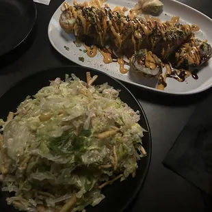 ITR salad (half portion) and carnival roll